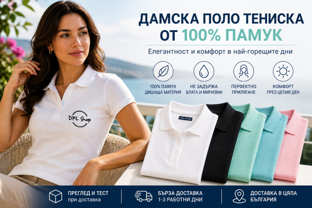 поло тениска 100 памук дамска