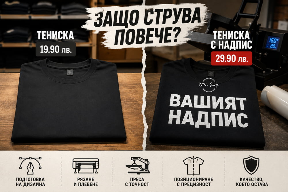 Защо тениска с надпис струва повече от тениска без надпис